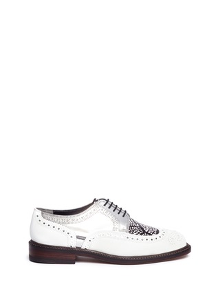 Main View - Click To Enlarge - CLERGERIE - 'Roelk' colourblock snake effect leather Derbies