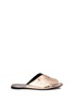 Main View - Click To Enlarge - CLERGERIE - 'Gamure' pleated metallic leather slide mules