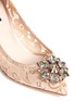 Detail View - Click To Enlarge - - - 'Bellucci' jewel brooch lace pumps