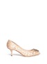 Main View - Click To Enlarge - - - 'Bellucci' jewel brooch lace pumps