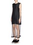 Figure View - Click To Enlarge - TOGA ARCHIVES - Mesh hem insert cupro dress