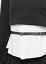 Detail View - Click To Enlarge - TOGA ARCHIVES - Front belt poplin insert taffeta crepe top