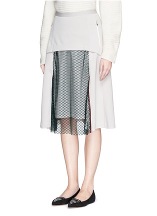 Front View - Click To Enlarge - TOGA ARCHIVES - Mesh panel jersey midi skirt