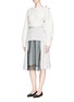 Figure View - Click To Enlarge - TOGA ARCHIVES - Mesh panel jersey midi skirt