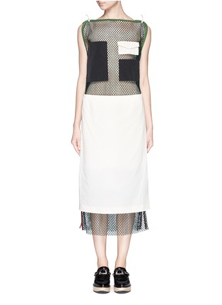 Main View - Click To Enlarge - TOGA ARCHIVES - Skirt overlay patchwork mesh dress