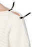 Detail View - Click To Enlarge - TOGA ARCHIVES - Faux leather ribbon knit sweater