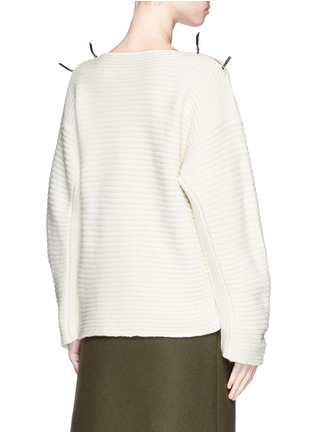 Back View - Click To Enlarge - TOGA ARCHIVES - Faux leather ribbon knit sweater