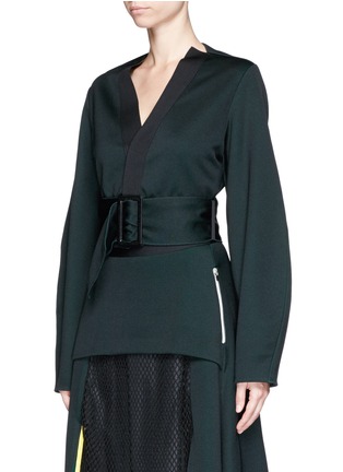Front View - Click To Enlarge - TOGA ARCHIVES - Belted double jersey cardigan