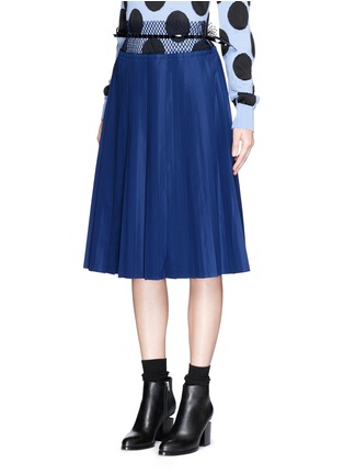 Front View - Click To Enlarge - TOGA ARCHIVES - Mesh waist pleat jersey skirt