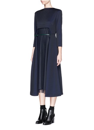Front View - Click To Enlarge - TOGA ARCHIVES - Mesh panel jersey midi dress
