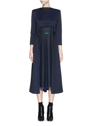 Main View - Click To Enlarge - TOGA ARCHIVES - Mesh panel jersey midi dress
