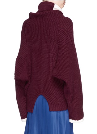 Back View - Click To Enlarge - TOGA ARCHIVES - Contrast trim rib knit turtleneck sweater