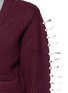 Detail View - Click To Enlarge - TOGA ARCHIVES - Faux leather ribbon knit cardigan