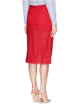 Back View - Click To Enlarge - SACAI LUCK - Knit shorts underlay broderie anglaise skirt