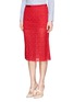 Front View - Click To Enlarge - SACAI LUCK - Knit shorts underlay broderie anglaise skirt