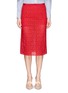 Main View - Click To Enlarge - SACAI LUCK - Knit shorts underlay broderie anglaise skirt