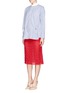 Figure View - Click To Enlarge - SACAI LUCK - Knit shorts underlay broderie anglaise skirt