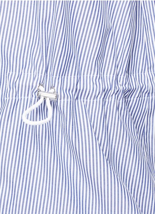 Detail View - Click To Enlarge - SACAI LUCK - Drawstring stripe cotton blend poplin shirt