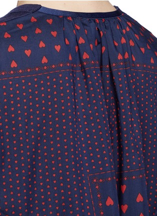 Detail View - Click To Enlarge - SACAI LUCK - Heart print cotton blend jersey top
