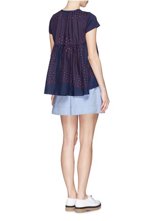 Figure View - Click To Enlarge - SACAI LUCK - Heart print cotton blend jersey top