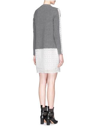 Back View - Click To Enlarge - SACAI LUCK - Broderie anglaise wool sweater dress