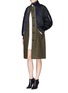 Figure View - Click To Enlarge - SACAI LUCK - Short puffer jacket wool coat