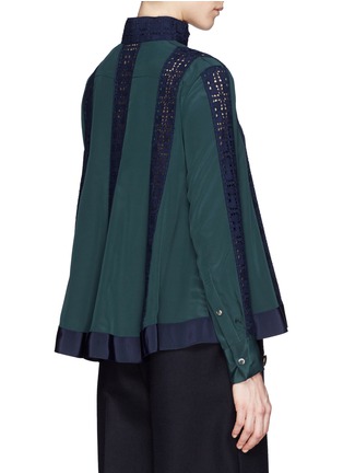 Back View - Click To Enlarge - SACAI LUCK - Heart eyelet trim crepe flare top