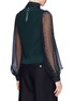 Back View - Click To Enlarge - SACAI LUCK - Sweater back heart print georgette blouse