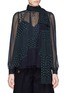 Main View - Click To Enlarge - SACAI LUCK - Sweater back heart print georgette blouse