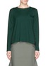 Main View - Click To Enlarge - SACAI LUCK - Heart print voile back cotton-cashmere sweater