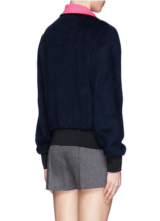 Back View - Click To Enlarge - T BY ALEXANDER WANG - Contrast colour trim mohair jacket