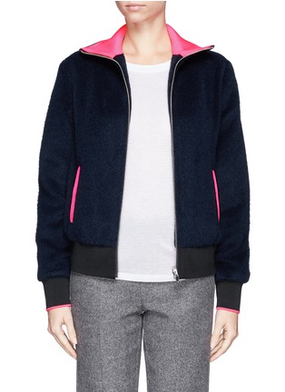 Main View - Click To Enlarge - T BY ALEXANDER WANG - Contrast colour trim mohair jacket