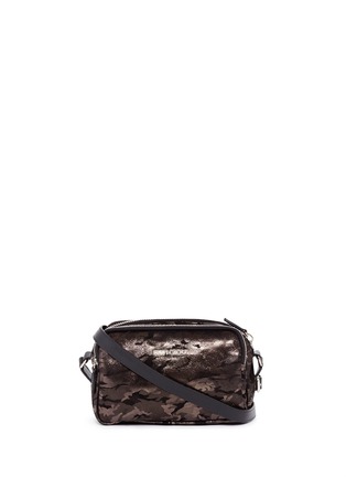 Main View - Click To Enlarge - JIMMY CHOO - 'Opal' camouflage leather suede crossbody bag