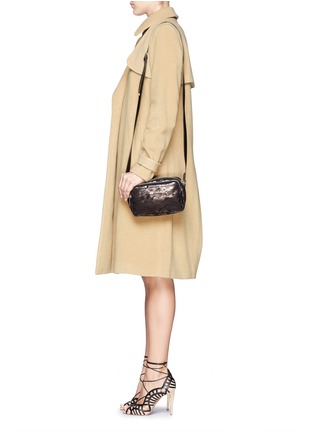 Figure View - Click To Enlarge - JIMMY CHOO - 'Opal' camouflage leather suede crossbody bag