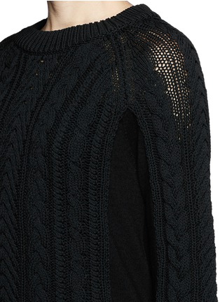 Detail View - Click To Enlarge - RAG & BONE - 'Nala' contrast cable knit sweater