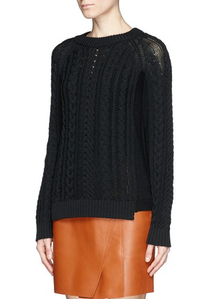 Front View - Click To Enlarge - RAG & BONE - 'Nala' contrast cable knit sweater
