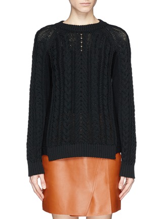 Main View - Click To Enlarge - RAG & BONE - 'Nala' contrast cable knit sweater