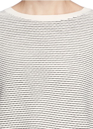 Detail View - Click To Enlarge - THEORY - 'Tamrist CS' stripe cropped sweater
