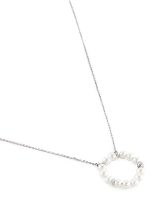 Figure View - Click To Enlarge - BAO BAO WAN - Diamond freshwater pearl 18k white gold pendant necklace