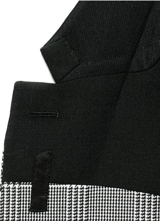 Detail View - Click To Enlarge - ALEXANDER MCQUEEN - Houndstooth graphic jacquard wool blazer