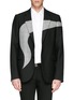 Main View - Click To Enlarge - ALEXANDER MCQUEEN - Houndstooth graphic jacquard wool blazer