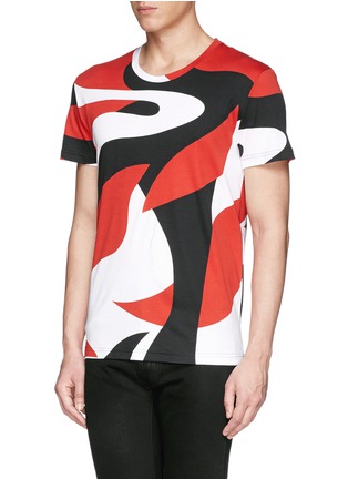 Front View - Click To Enlarge - ALEXANDER MCQUEEN - Abstract print cotton jersey T-shirt