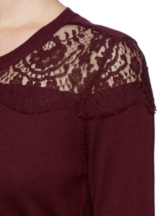 Detail View - Click To Enlarge - ERDEM - 'Manon' lace merino wool sweater