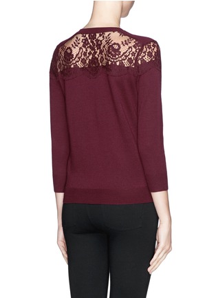 Back View - Click To Enlarge - ERDEM - 'Manon' lace merino wool sweater