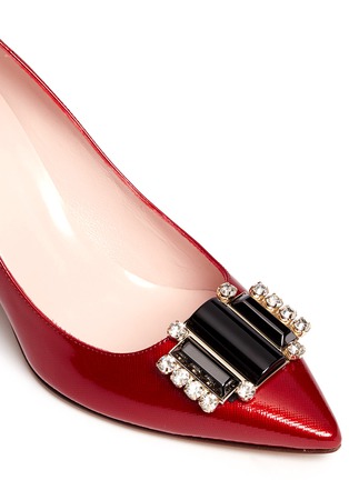 Detail View - Click To Enlarge - KATE SPADE - 'Jaylee' jewel patent leather pumps