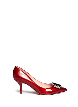 Main View - Click To Enlarge - KATE SPADE - 'Jaylee' jewel patent leather pumps
