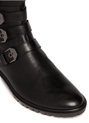 Detail View - Click To Enlarge - STUART WEITZMAN - 'Jitterbug' leather buckle boots
