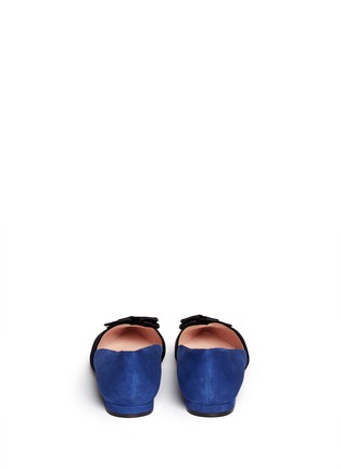 Back View - Click To Enlarge - KATE SPADE - 'Bari' satin bow suede flats