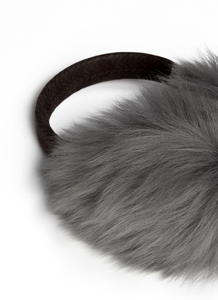 Detail View - Click To Enlarge - KARL DONOGHUE - Old cuir Toscana sheepskin suede band ear muffs