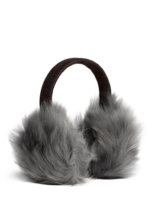 Figure View - Click To Enlarge - KARL DONOGHUE - Old cuir Toscana sheepskin suede band ear muffs